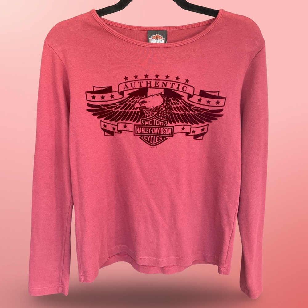 Harley-Davidson Burgundy Long Sleeve Top